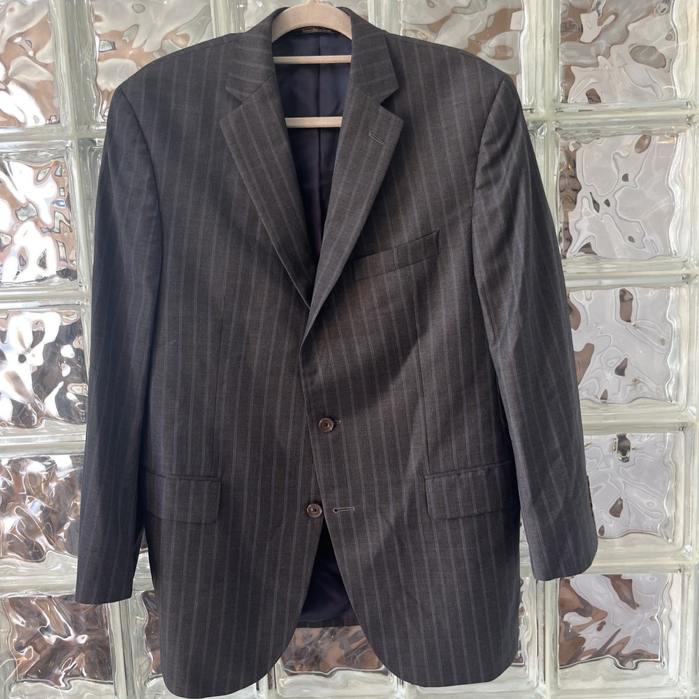 Jack Victor Sport Coat Jacket Mens 41R Striped Super 130's Italy‎